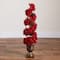 3ft. Pre-Lit Artificial Christmas Poinsettias and Berries Spiral Topiary Tree with 30 Warm White LED Lights